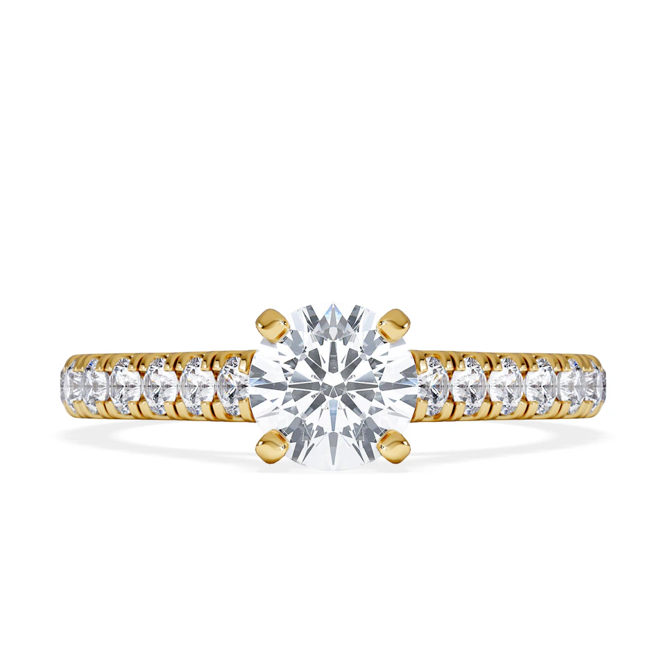 Natalia GIA Diamond Engagement Side Stone Ring 18K Gold 1.15CT G/VS2