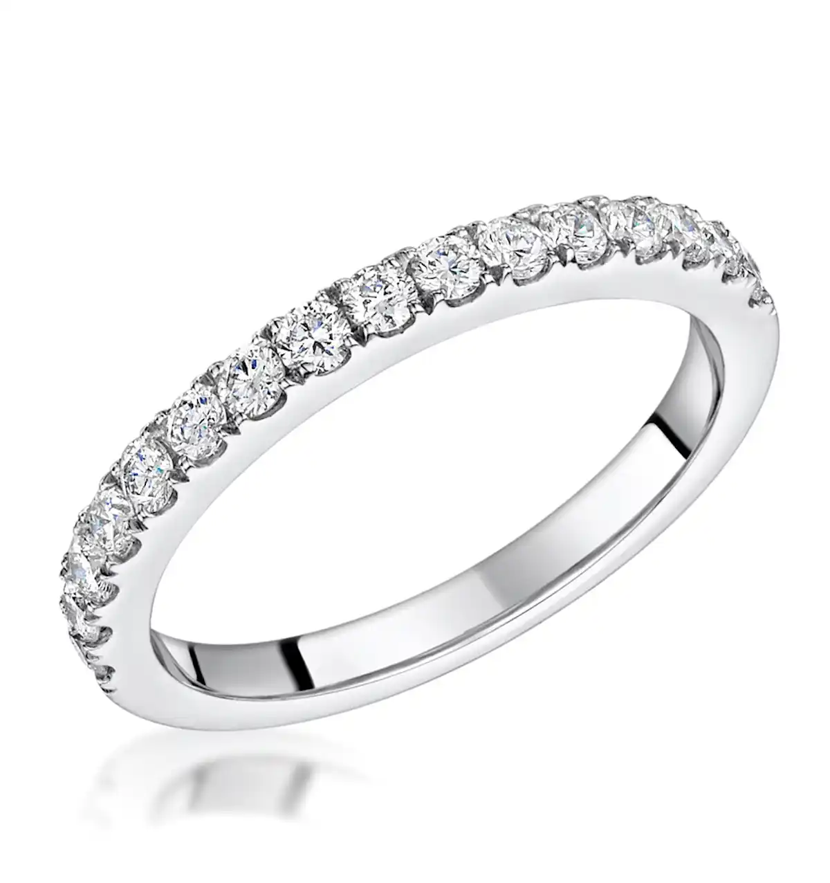 Natalia Matching 2MM Wedding Band 0.55ct H/Si Diamonds 18KW Gold