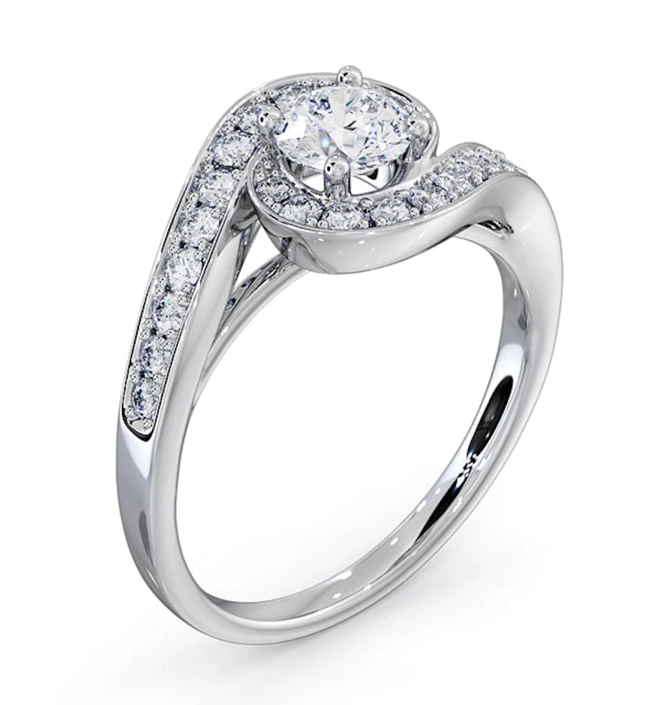 Anais Diamond Engagement Halo Ring Platinum 0.82CT G/VS2