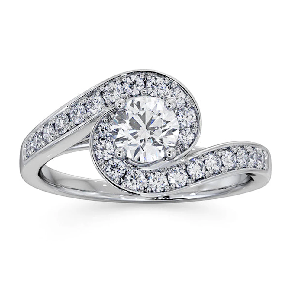 Anais Diamond Engagement Halo Ring Platinum 0.82CT G/VS2