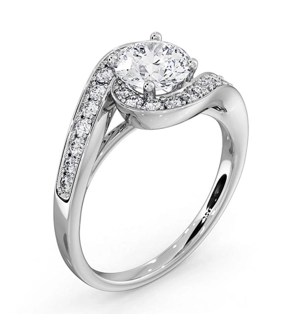 Anais GIA Diamond Engagement Halo Ring Platinum 1.38CT G/VS1