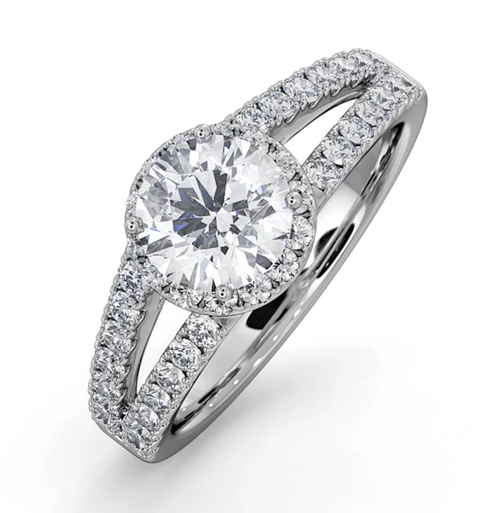 Carly GIA Diamond Engagement Side Stone Ring Platinum 1.58CT G/SI2