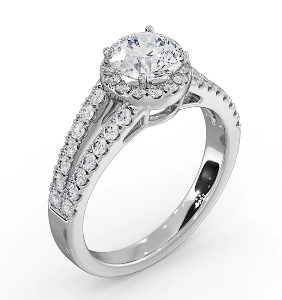 Carly GIA Diamond Engagement Side Stone Ring Platinum 1.58CT G/VS1