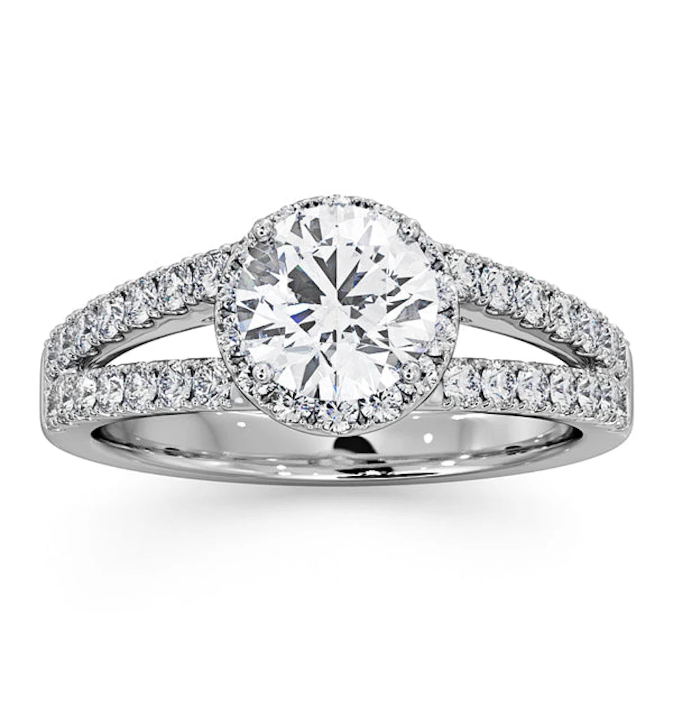Carly GIA Diamond Engagement Side Stone Ring Platinum 1.58CT G/VS1