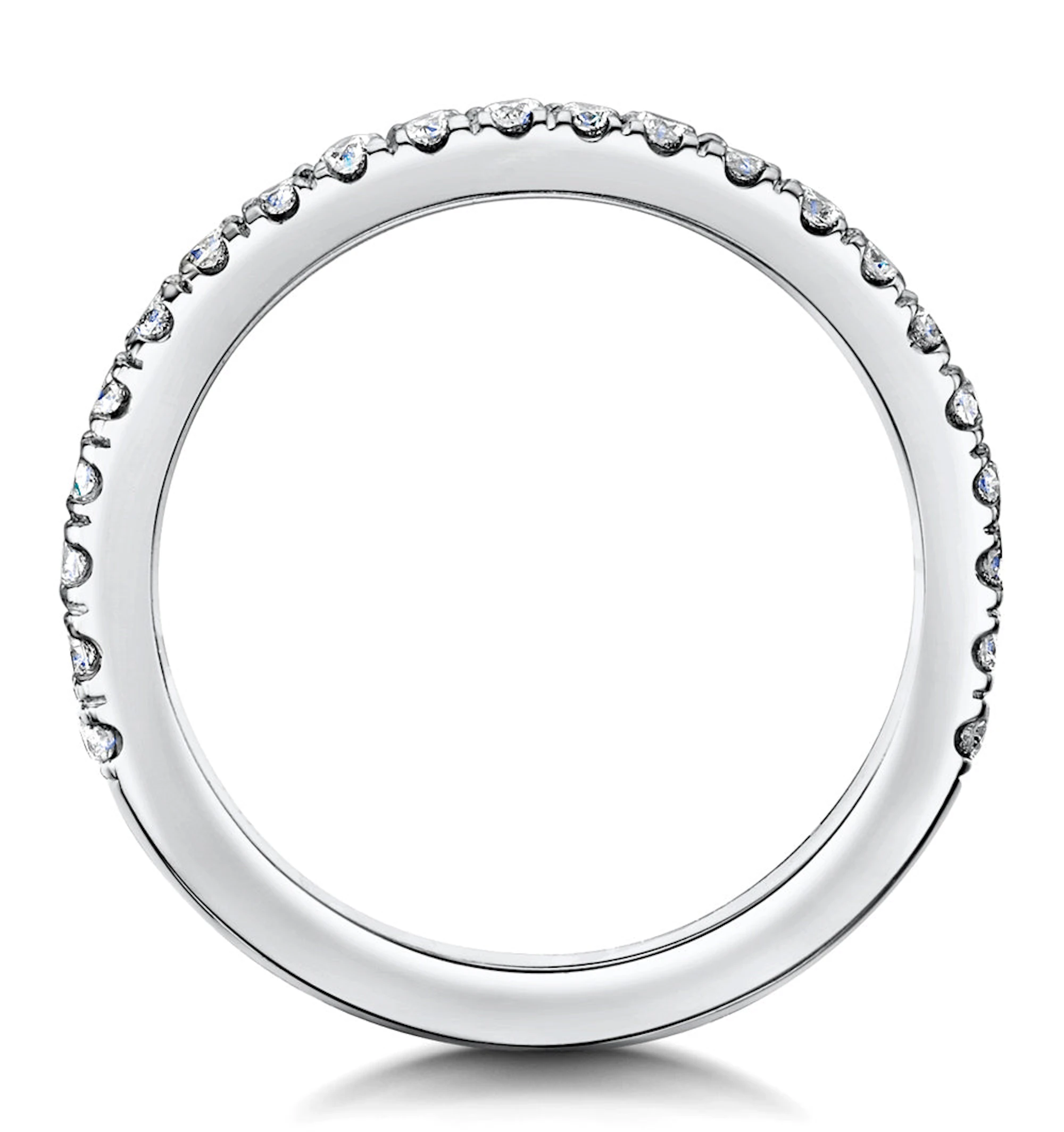 Alessandra Matching 2.6mm Wedding Band 0.47ct H/Si Diamonds 18KW Gold