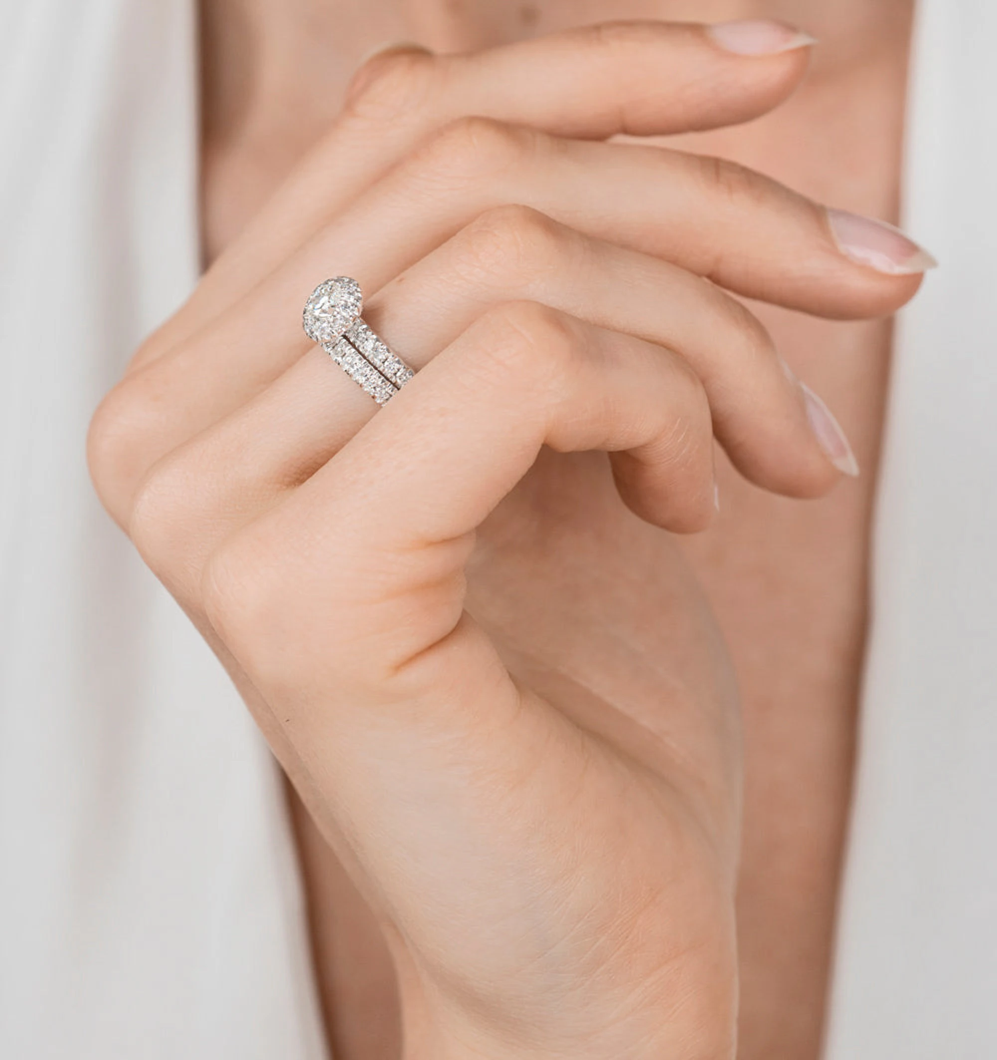 Alessandra Matching 2.6mm Wedding Band 0.47ct H/Si Diamonds 18KW Gold