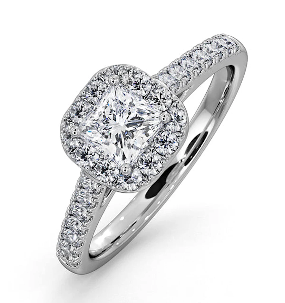 Roxy Diamond Engagement Side Stone Ring in Platinum 0.98CT G/VS2