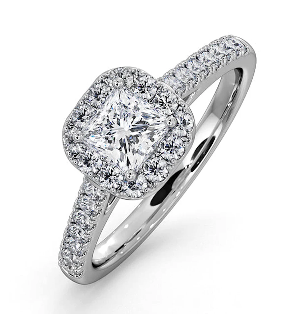 Roxy Lab Diamond Engagement Side Stone Ring in Platinum 0.98CT F/VS1