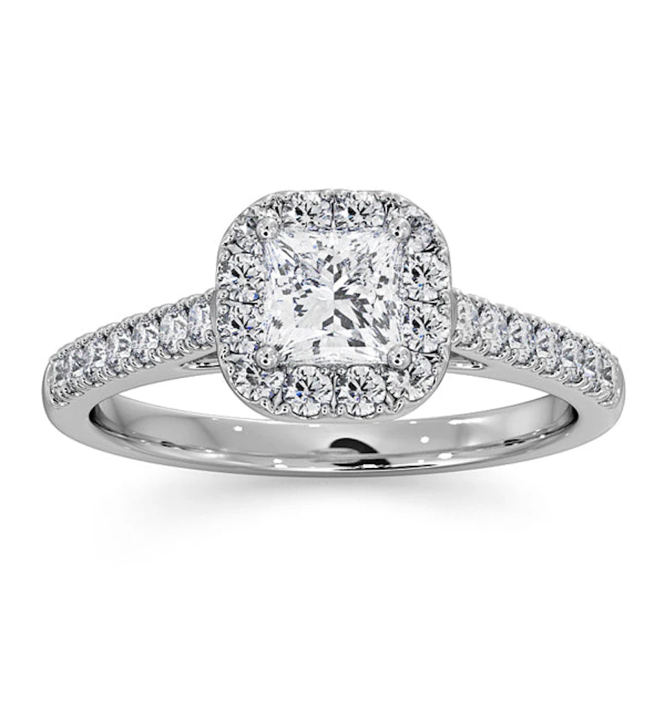 Roxy Diamond Engagement Side Stone Ring in Platinum 0.98CT G/VS1
