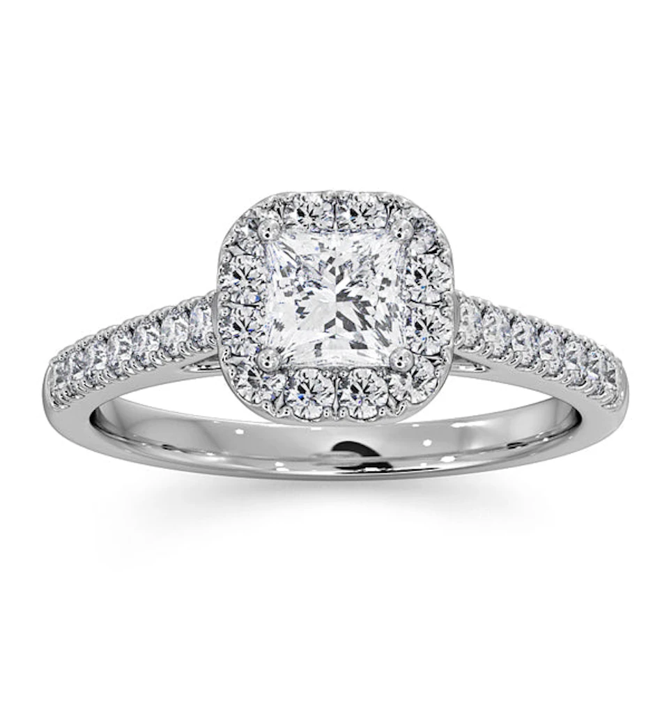 Roxy Diamond Engagement Side Stone Ring in Platinum 0.98CT G/VS2