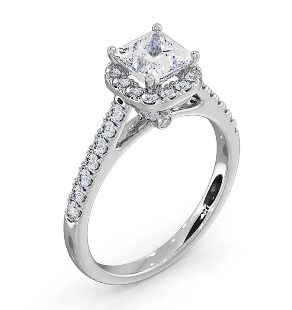 Roxy Lab Diamond Engagement Side Stone Ring Platinum 1.58CT F/VS1