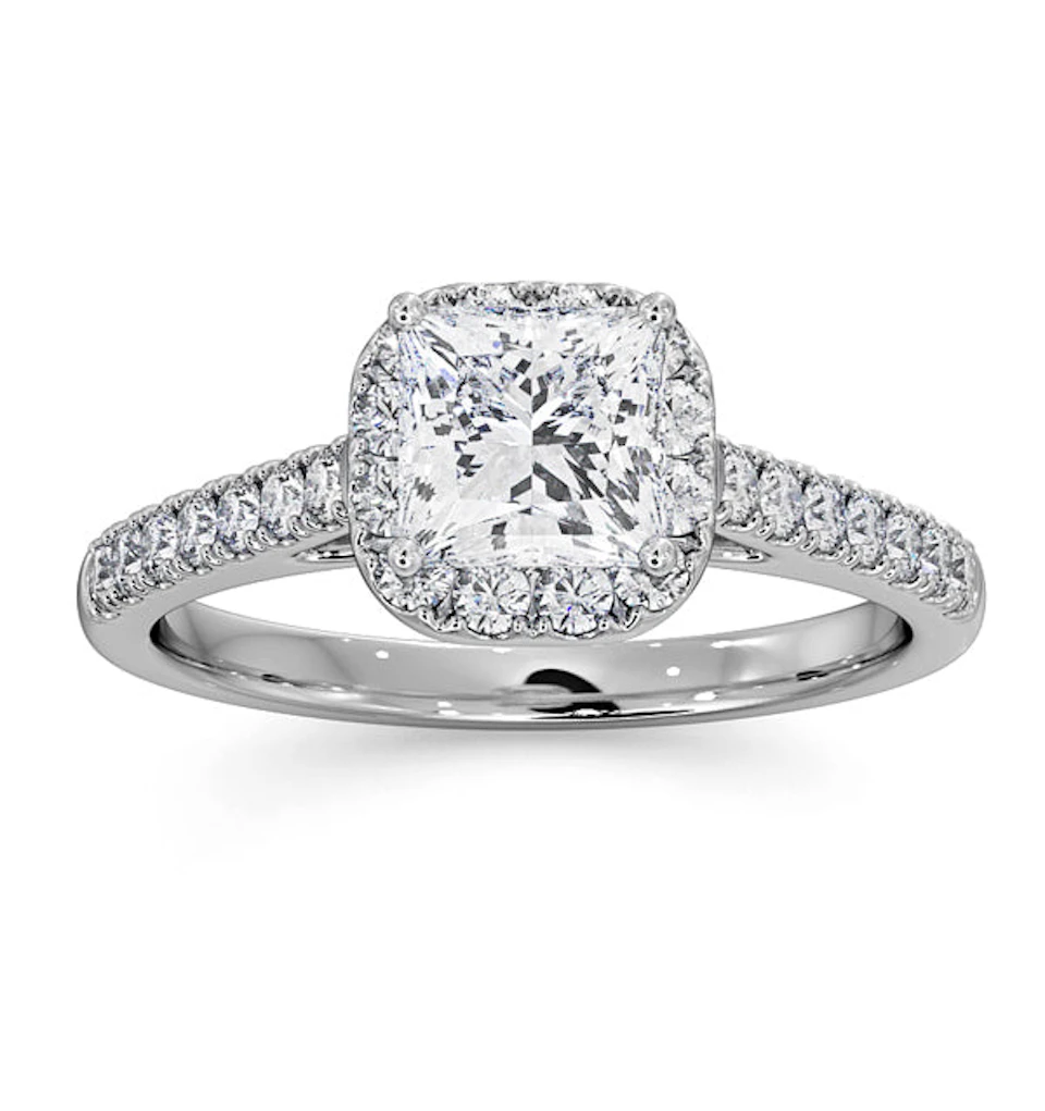 Roxy Lab Diamond Engagement Side Stone Ring Platinum 1.58CT F/VS1