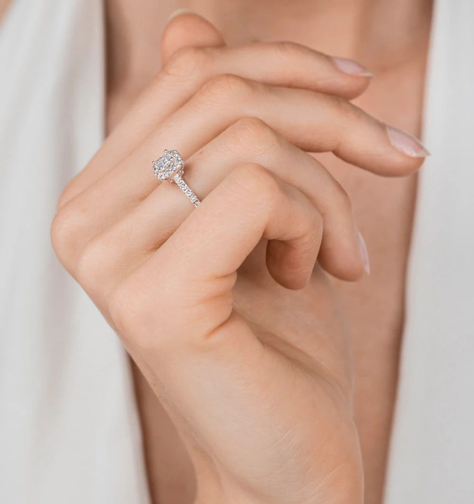 Roxy Lab Diamond Engagement Side Stone Ring in Platinum 0.98CT F/VS1