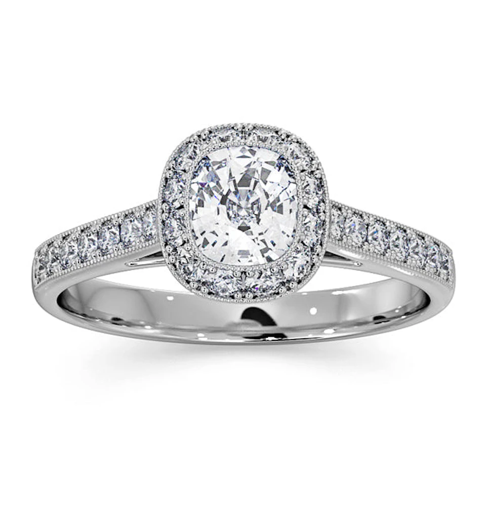 Danielle Diamond Engagement Side Stone Ring in Platinum 1CT G/SI2