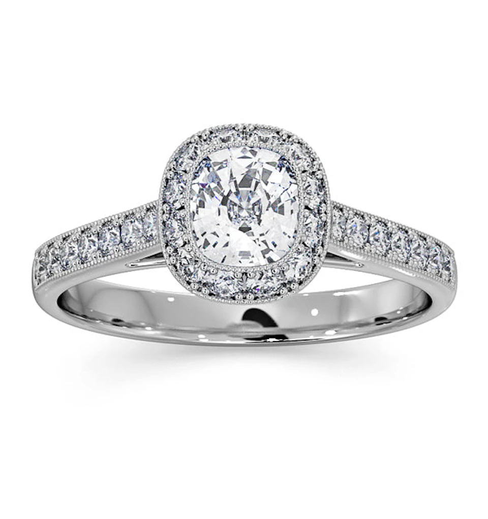 Danielle Diamond Engagement Side Stone Ring in Platinum 1CT G/VS2