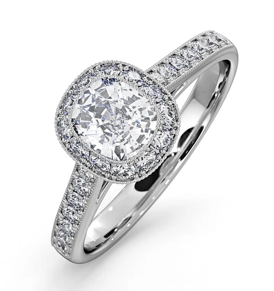 Danielle GIA Diamond Engagement Side Stone Ring Platinum 1.25CT G/SI2