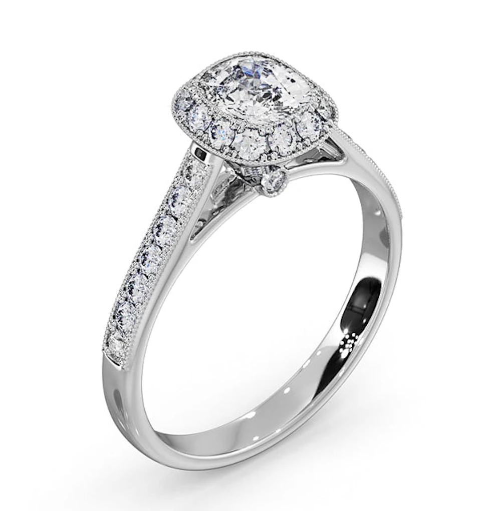 Danielle GIA Diamond Engagement Side Stone Ring Platinum 1.25CT G/SI2