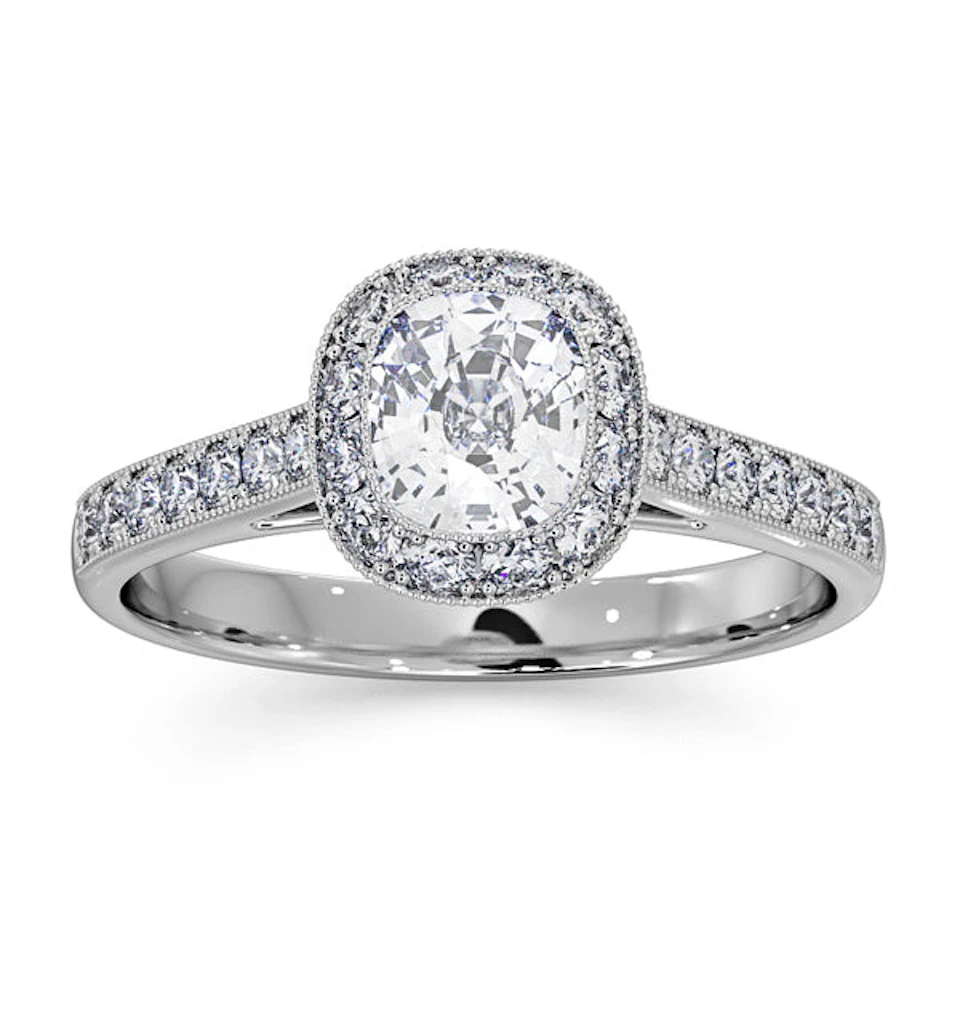 Danielle GIA Diamond Engagement Side Stone Ring 18KW Gold 1.25CT G/VS2