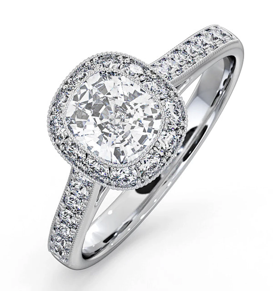 Danielle GIA Diamond Engagement Side Stone Ring 18KW Gold 1.50CT G/VS2
