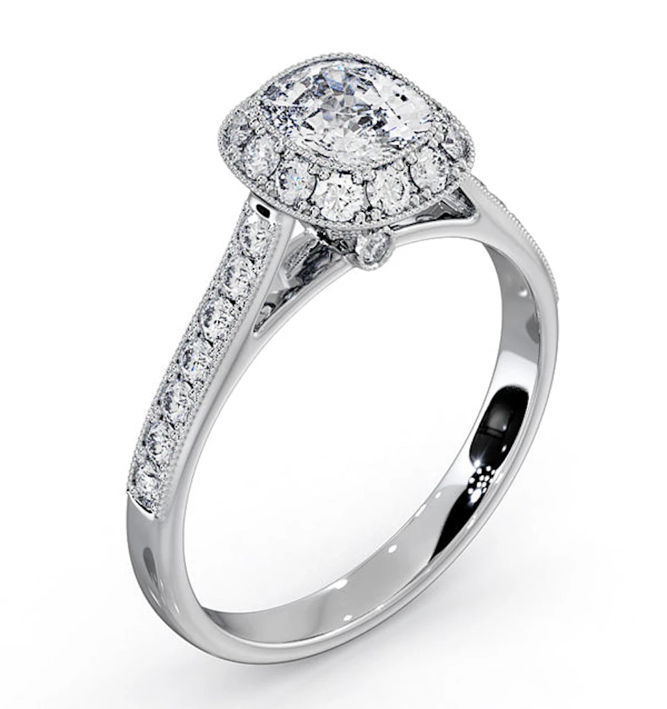 Danielle GIA Diamond Engagement Side Stone Ring 18KW Gold 1.50CT G/VS2