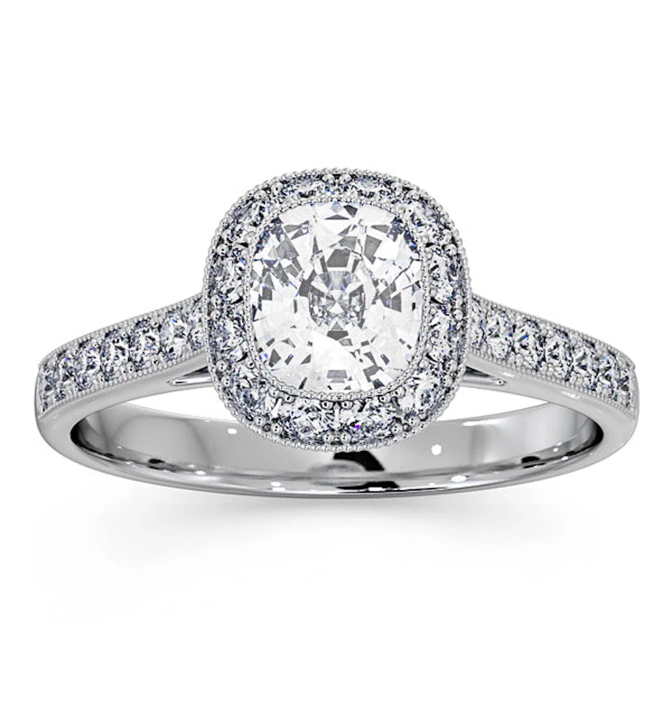 Danielle GIA Diamond Engagement Side Stone Ring 18KW Gold 1.50CT G/VS2