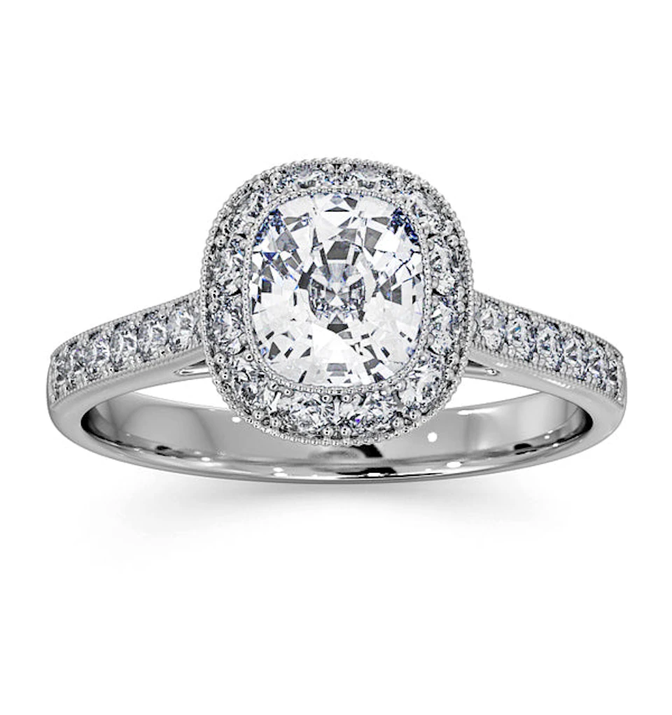 Danielle GIA Diamond Engagement Side Stone Ring in Platinum 1.60CT VS1