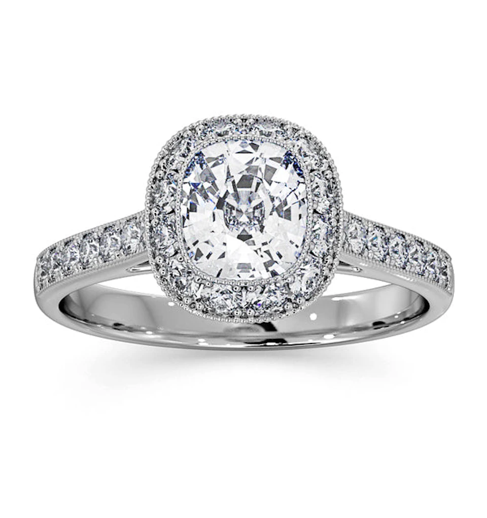 Danielle Lab Diamond Engagement Side Stone Ring in Platinum 2.60CT VS1