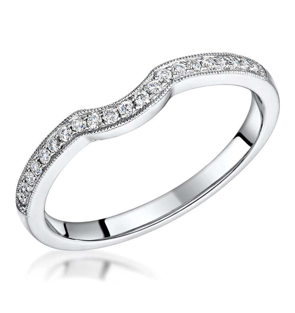 Leila Matching Diamond Milgrain Wedding Band 0.35ct in Platinum