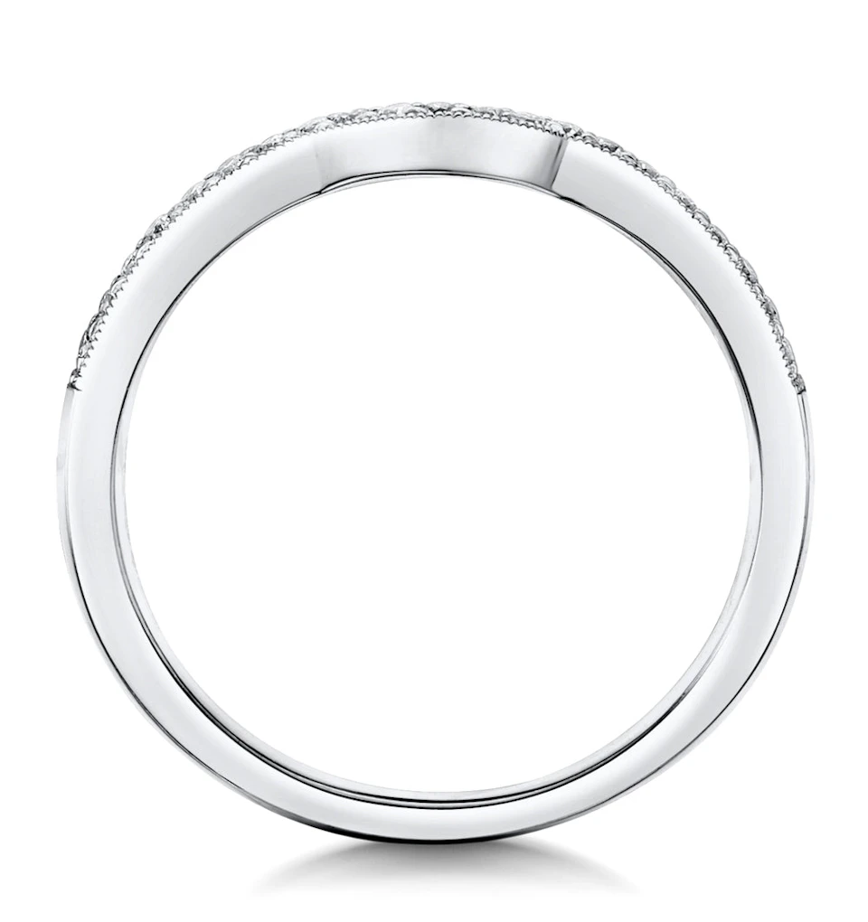 Leila Matching Diamond Milgrain Wedding Band 0.35ct in Platinum