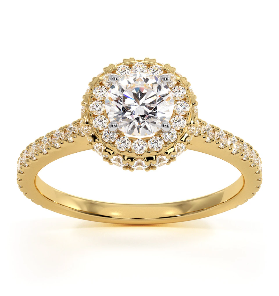 Valerie Diamond Halo Engagement Ring in 18K Gold 1.10ct G/SI2