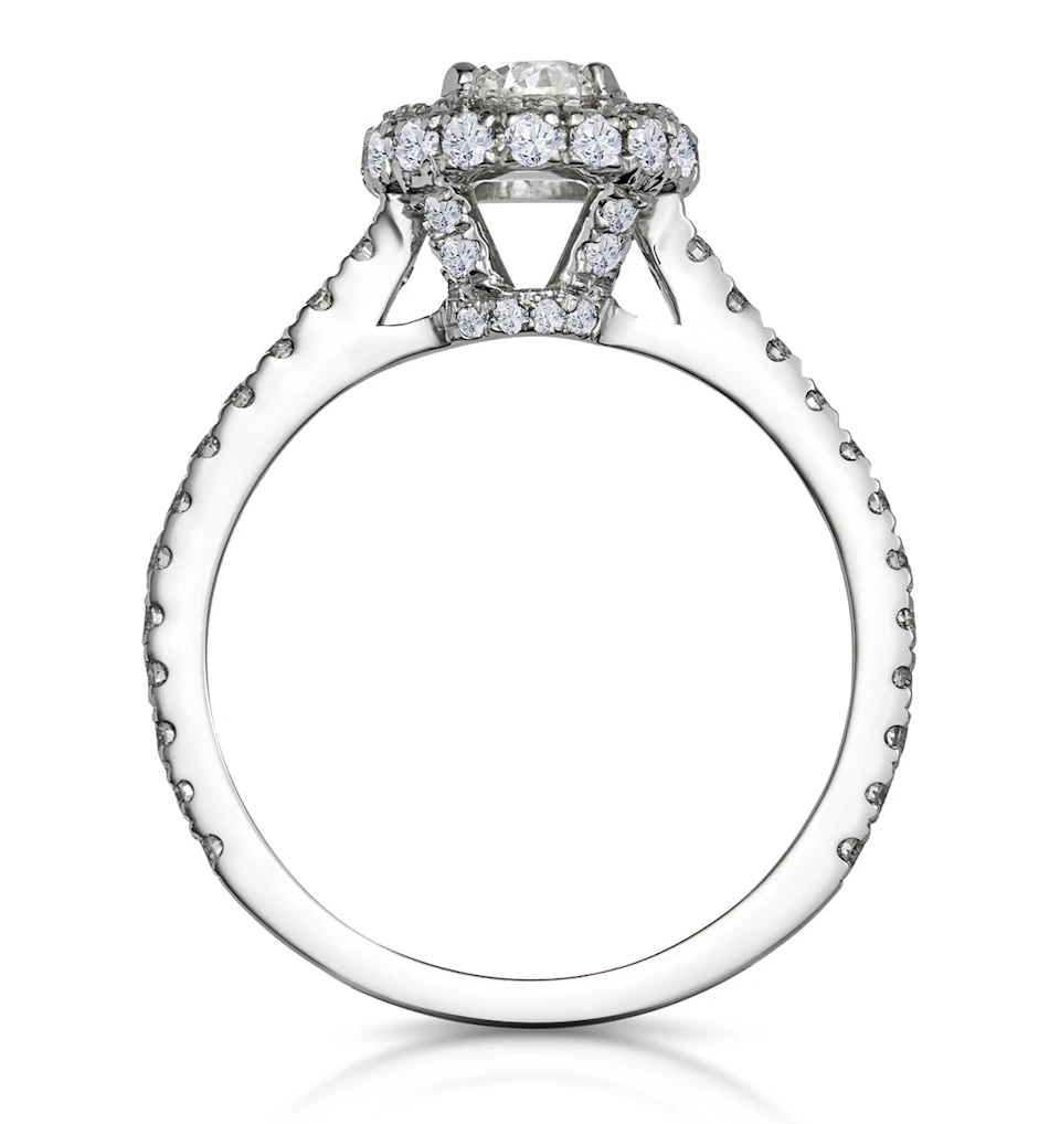 Valerie Diamond Halo Engagement Ring in Platinum 1.10ct G/SI2