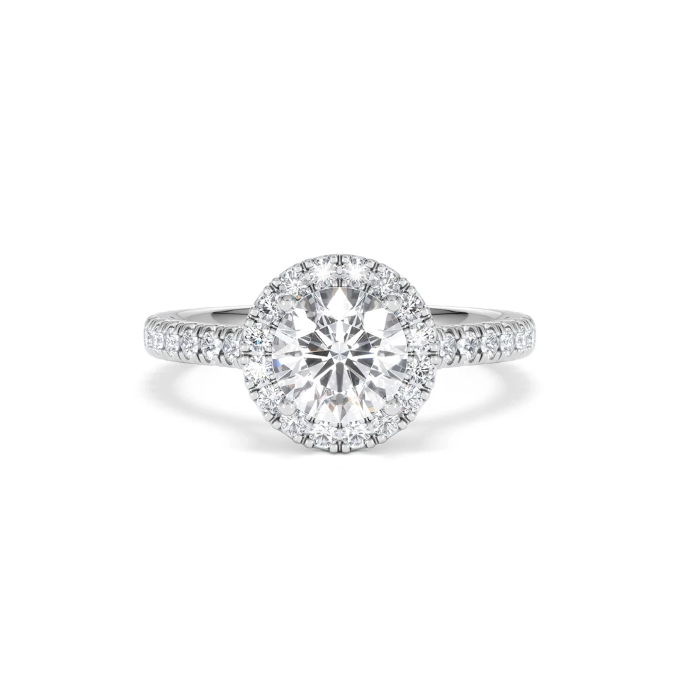 Reina Lab Diamond Halo Engagement Ring in Platinum 1.80ct F/VS1