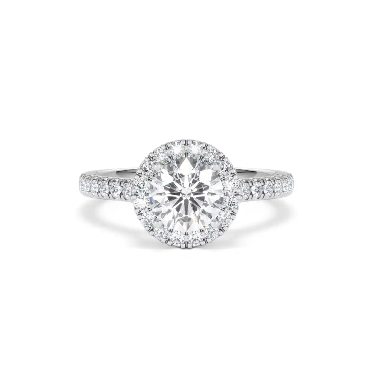 Reina Lab Diamond Halo Engagement Ring in Platinum 1.80ct F/VS1