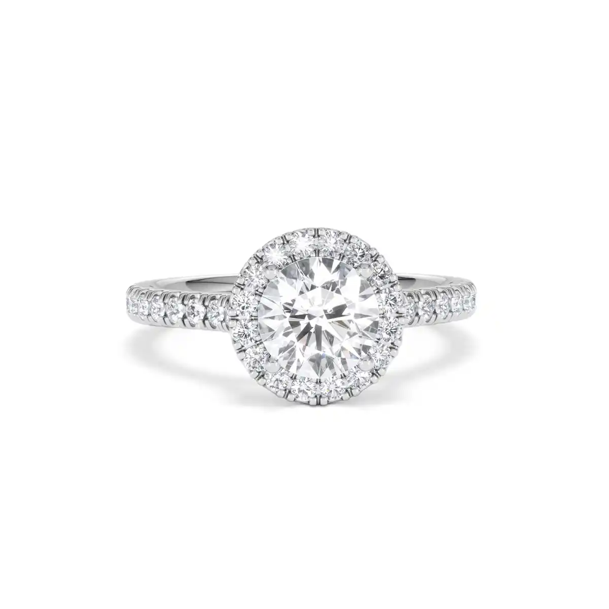 Reina Lab Diamond Halo Engagement Ring in Platinum 1.80ct F/VS1