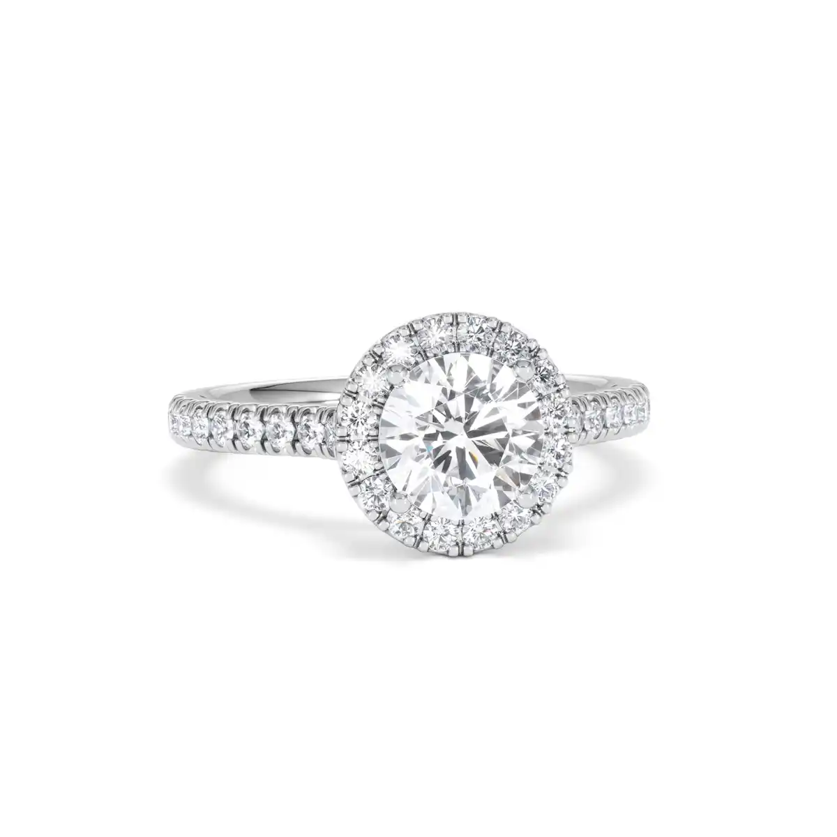 Reina Lab Diamond Halo Engagement Ring in Platinum 1.80ct F/VS1