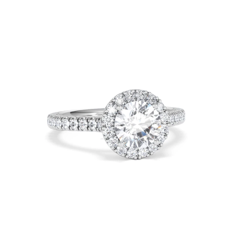 Reina Lab Diamond Halo Engagement Ring in 18K White Gold 1.80ct F/VS1