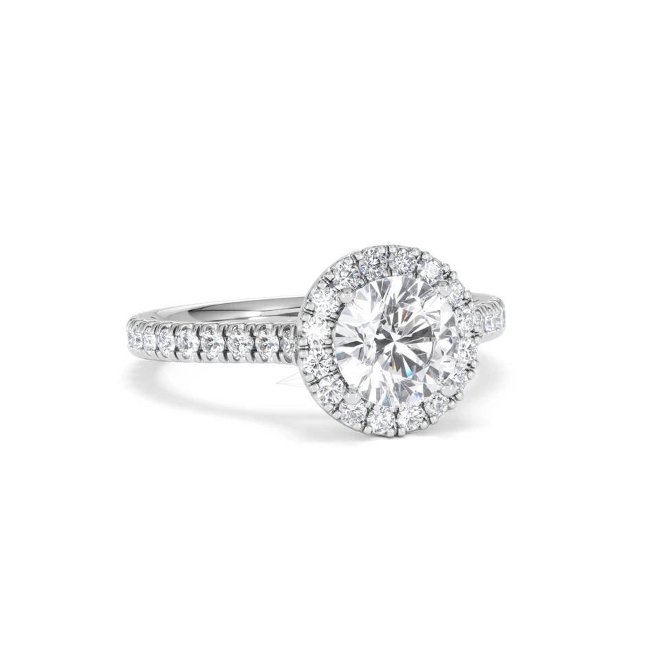 Reina Lab Diamond Halo Engagement Ring in 18K White Gold 1.80ct F/VS1