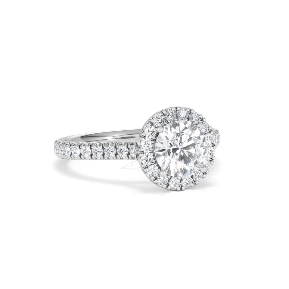 Reina Lab Diamond Halo Engagement Ring in 18K White Gold 1.80ct F/VS1