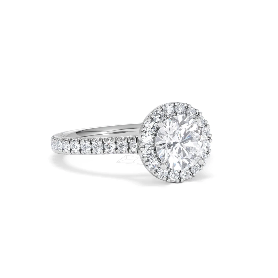 Reina Lab Diamond Halo Engagement Ring in 18K White Gold 1.80ct F/VS1