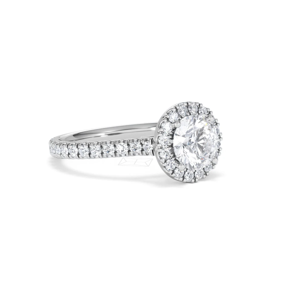 Reina Lab Diamond Halo Engagement Ring in Platinum 1.80ct F/VS1
