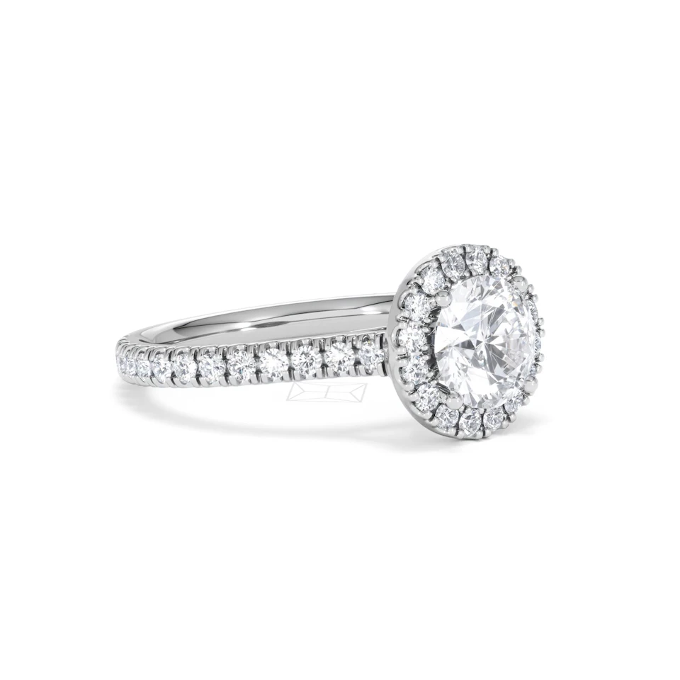 Reina Lab Diamond Halo Engagement Ring in 18K White Gold 1.80ct F/VS1