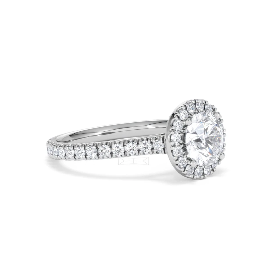 Reina Lab Diamond Halo Engagement Ring in 18K White Gold 1.80ct F/VS1