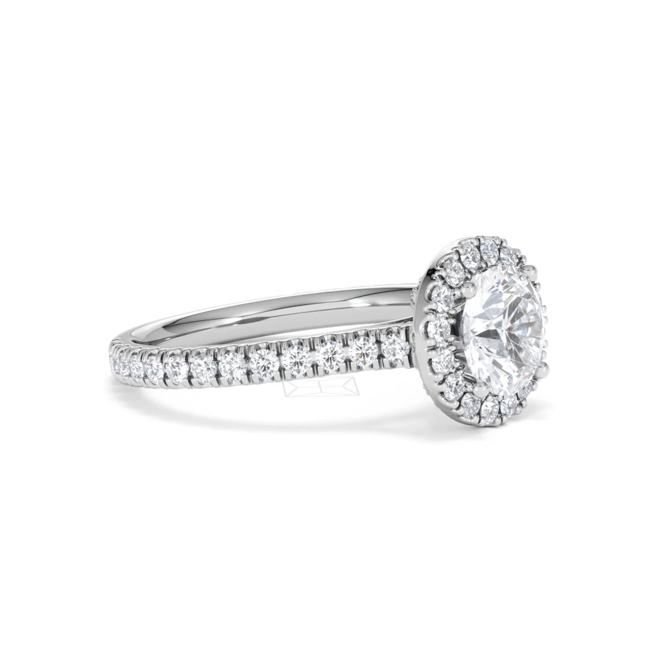 Reina Lab Diamond Halo Engagement Ring in 18K White Gold 1.80ct F/VS1