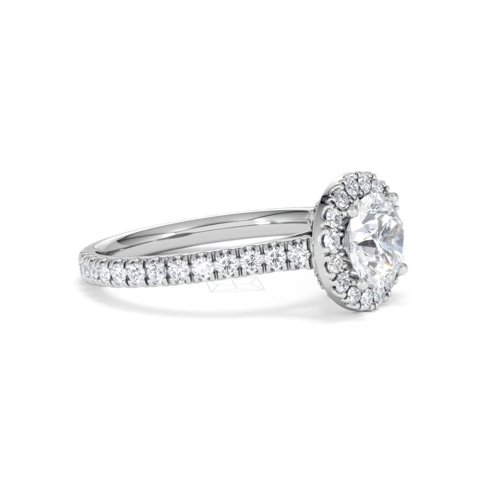 Reina GIA Diamond Halo Engagement Ring in Platinum 1.80ct G/SI2