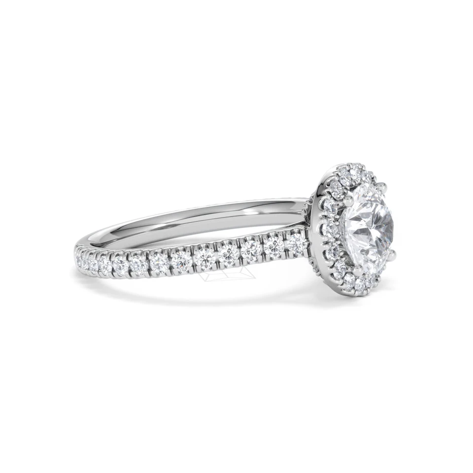 Reina Lab Diamond Halo Engagement Ring in 18K White Gold 1.80ct F/VS1