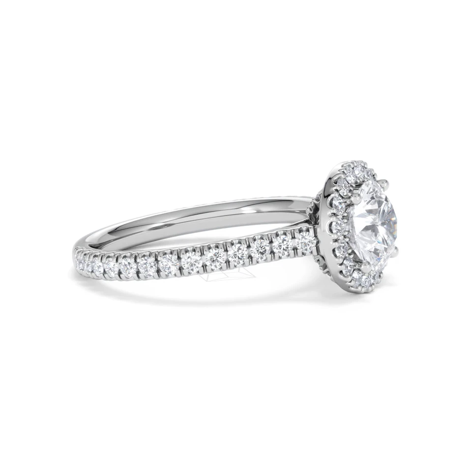 Reina Lab Diamond Halo Engagement Ring in 18K White Gold 1.80ct F/VS1