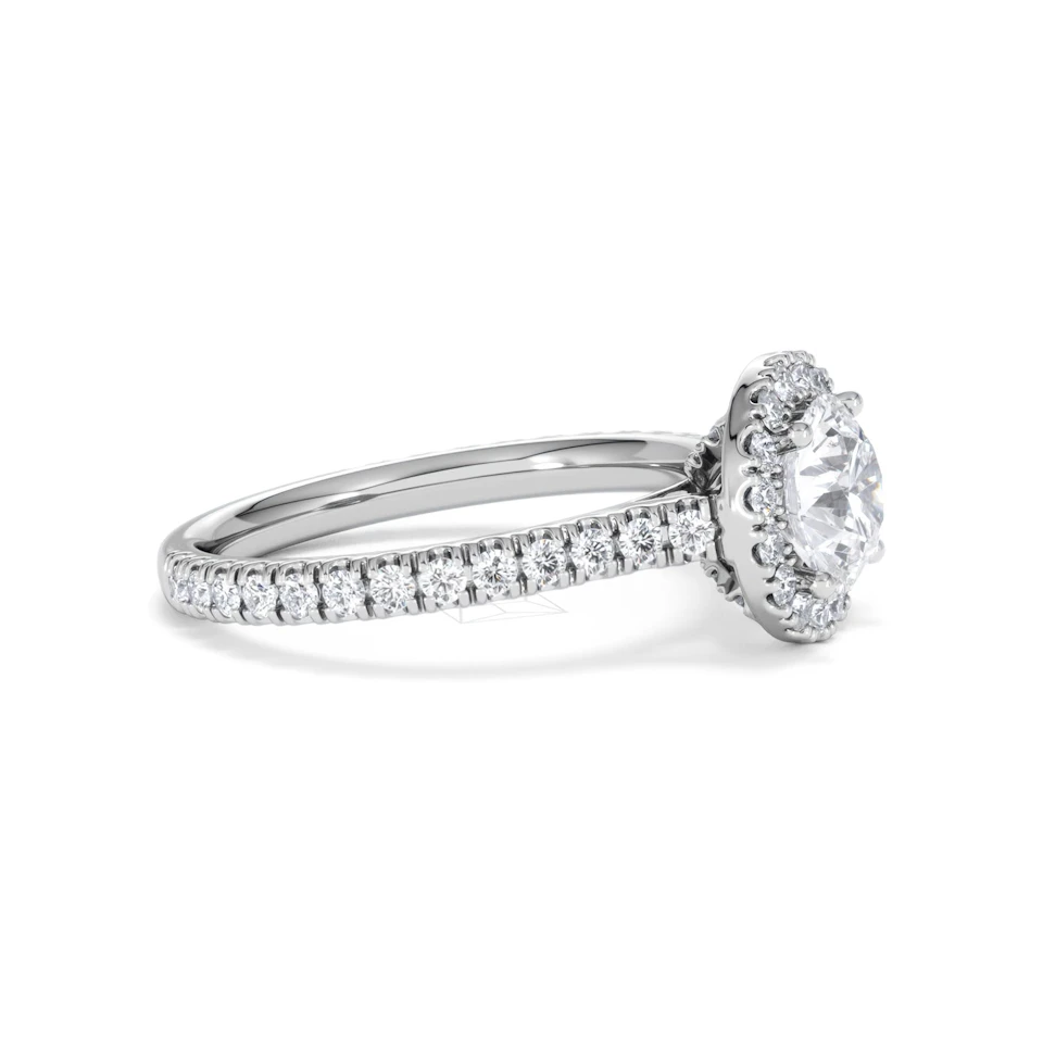Reina Lab Diamond Halo Engagement Ring in 18K White Gold 1.80ct F/VS1