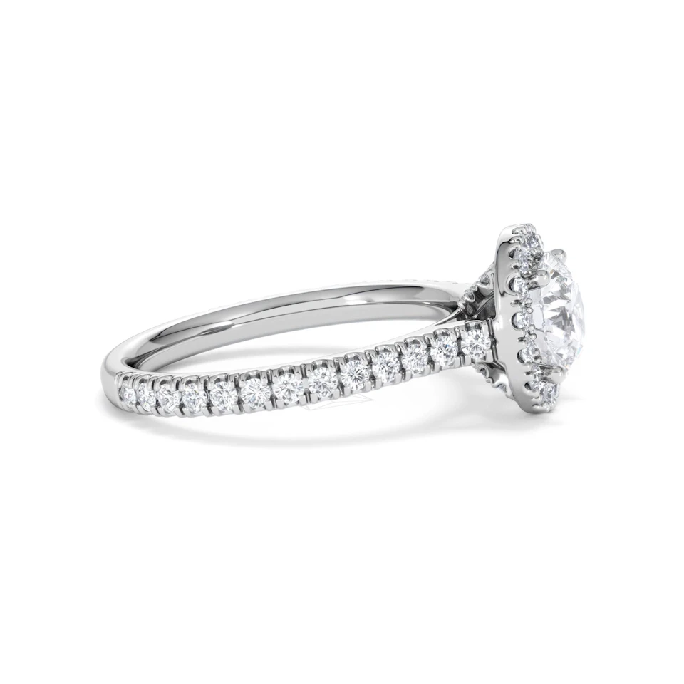 Reina Lab Diamond Halo Engagement Ring in 18K White Gold 1.80ct F/VS1