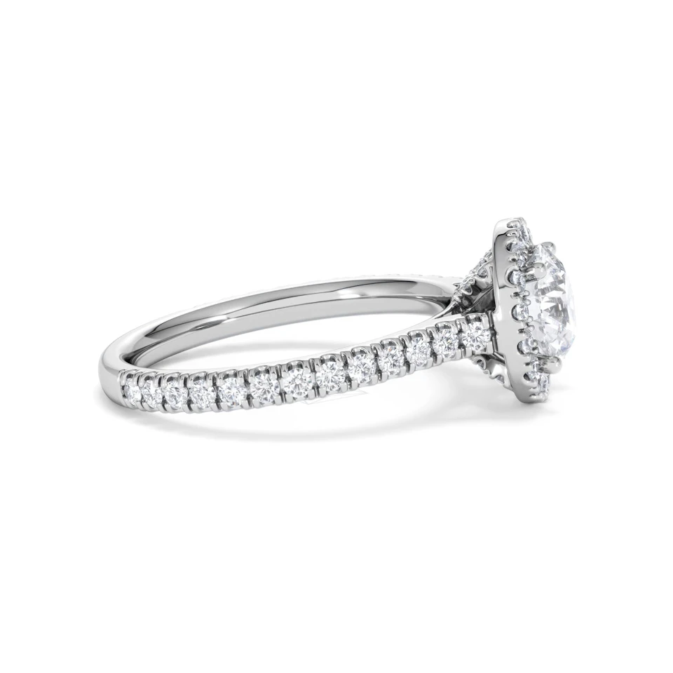 Reina Lab Diamond Halo Engagement Ring in 18K White Gold 1.80ct F/VS1