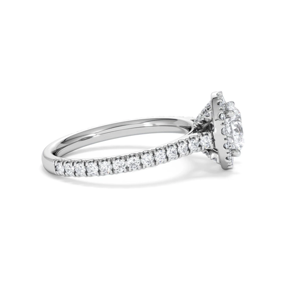 Reina GIA Diamond Halo Engagement Ring in Platinum 1.80ct G/SI2